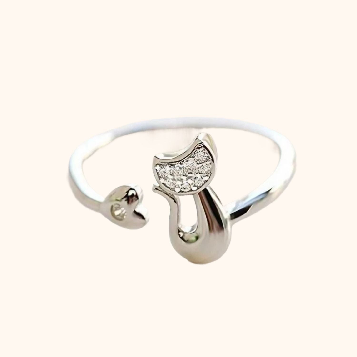 Bague chat romantique