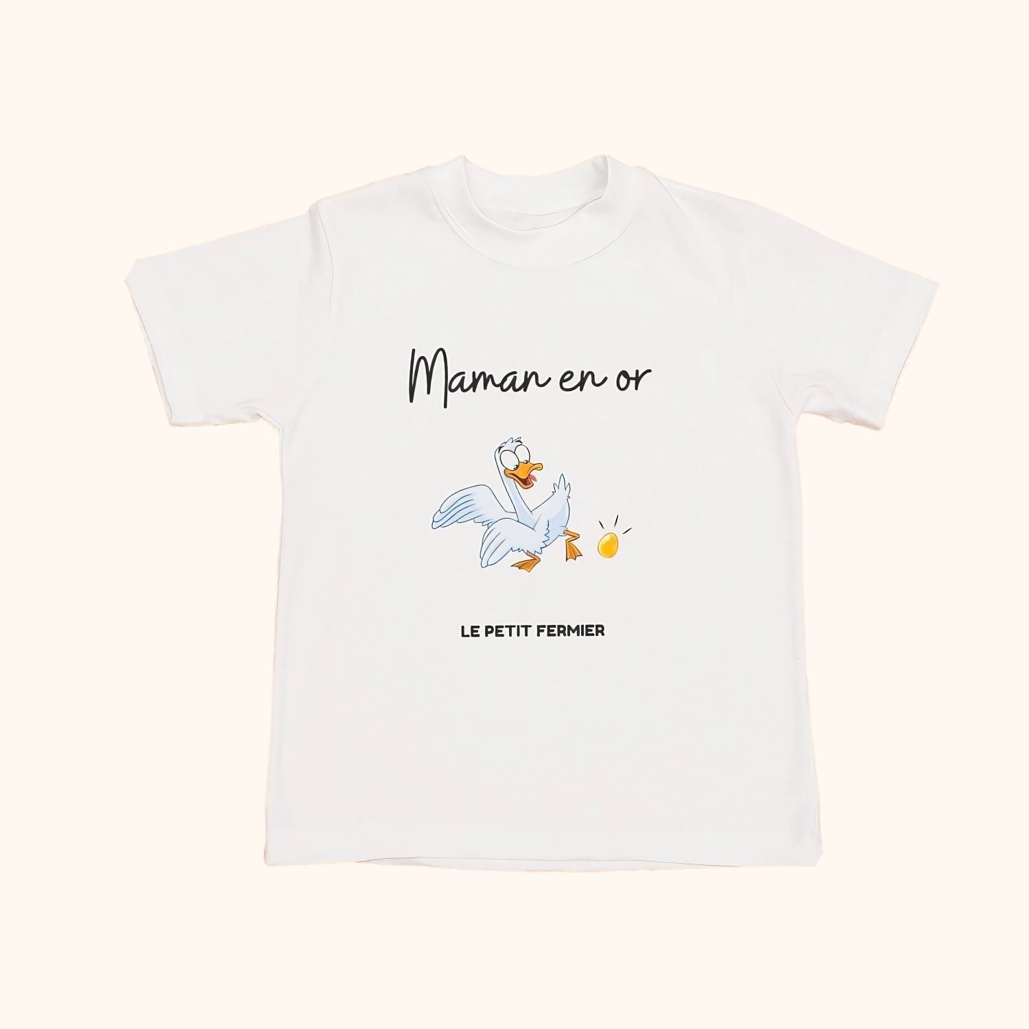 T-shirt canard maman en or