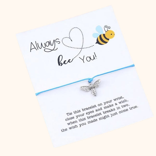 Bracelet à voeux abeille Always Bee You bleu