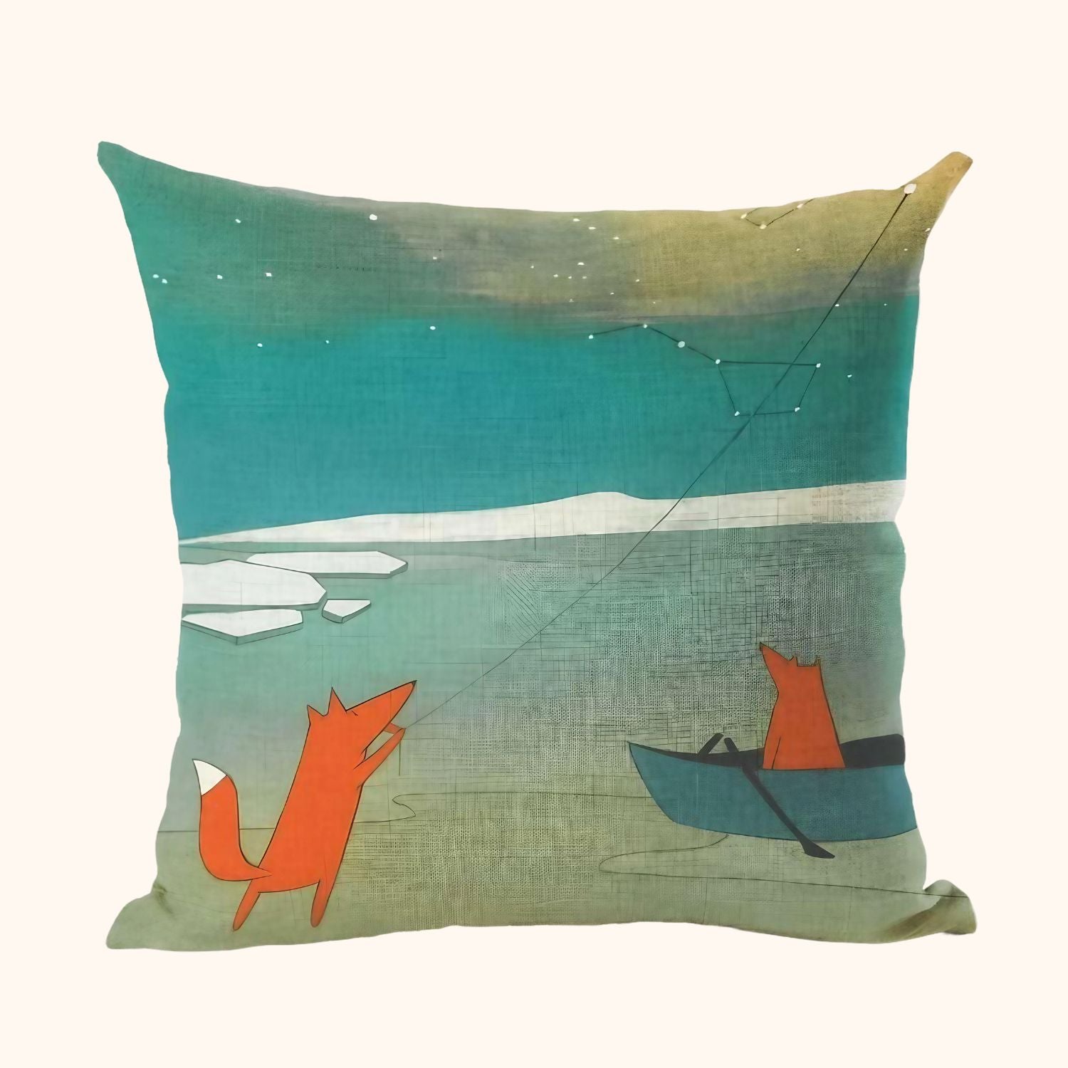 Housse de coussin renard constellation