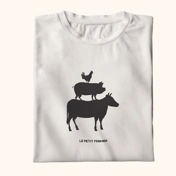 T-shirt vache, poule & cochon