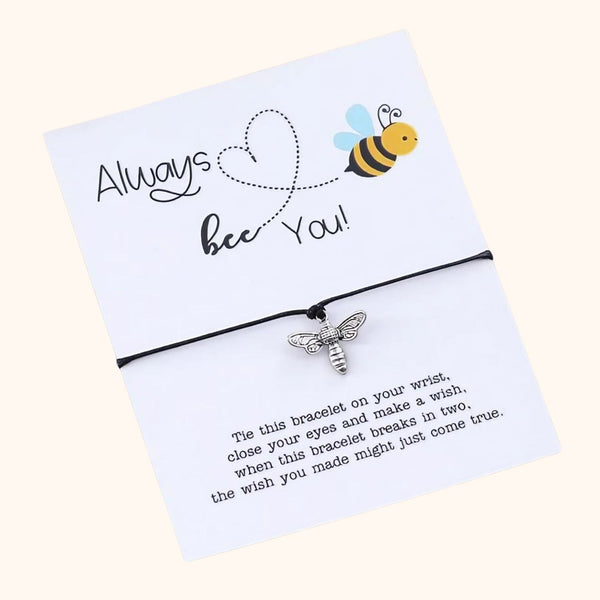 Bracelet à vœux abeille Always Bee You noir