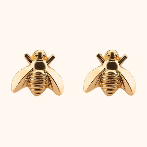 Boucles d'oreilles abeille dorées