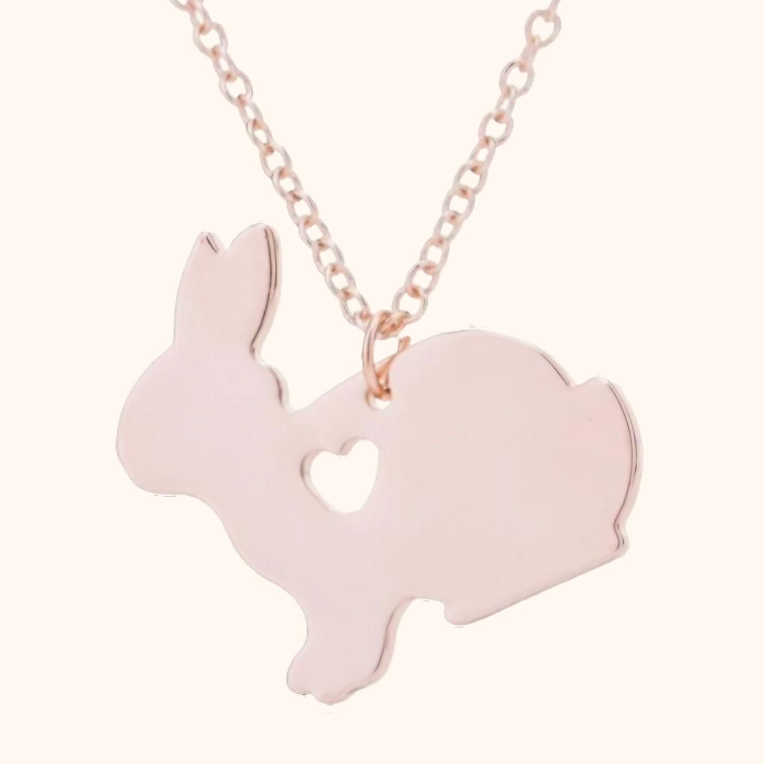 Collier lapin petit cœur rose gold