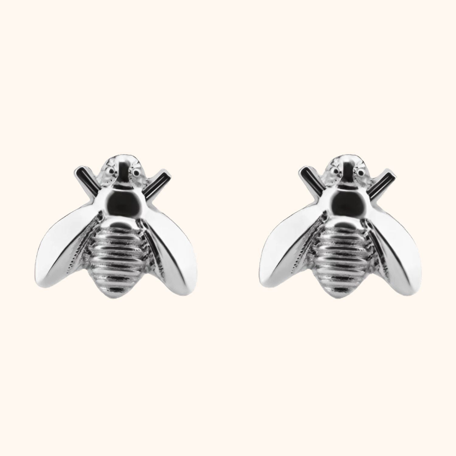 Boucles d'oreilles abeille argentées