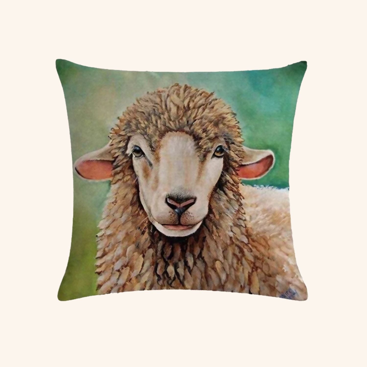 Housse de coussin mouton fait main