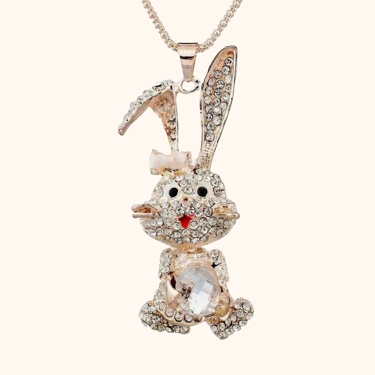 Pendentif lapin de cristal