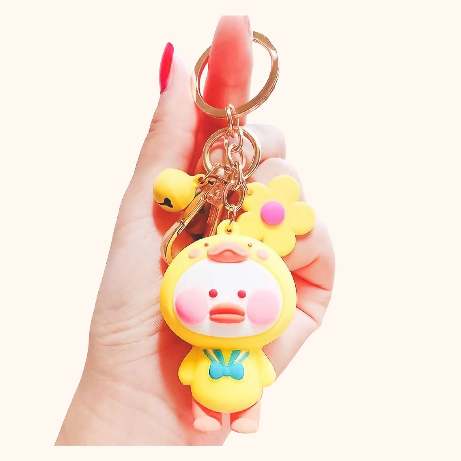 Porte-clé canard jaune