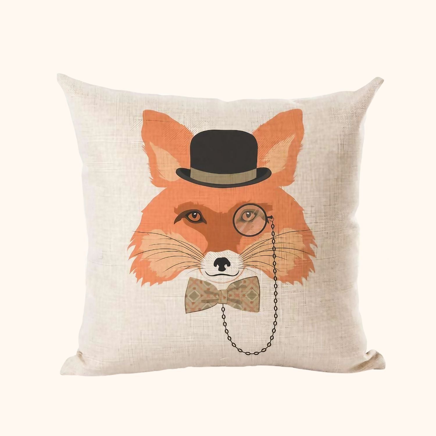 Housse de coussin renard bourgeois