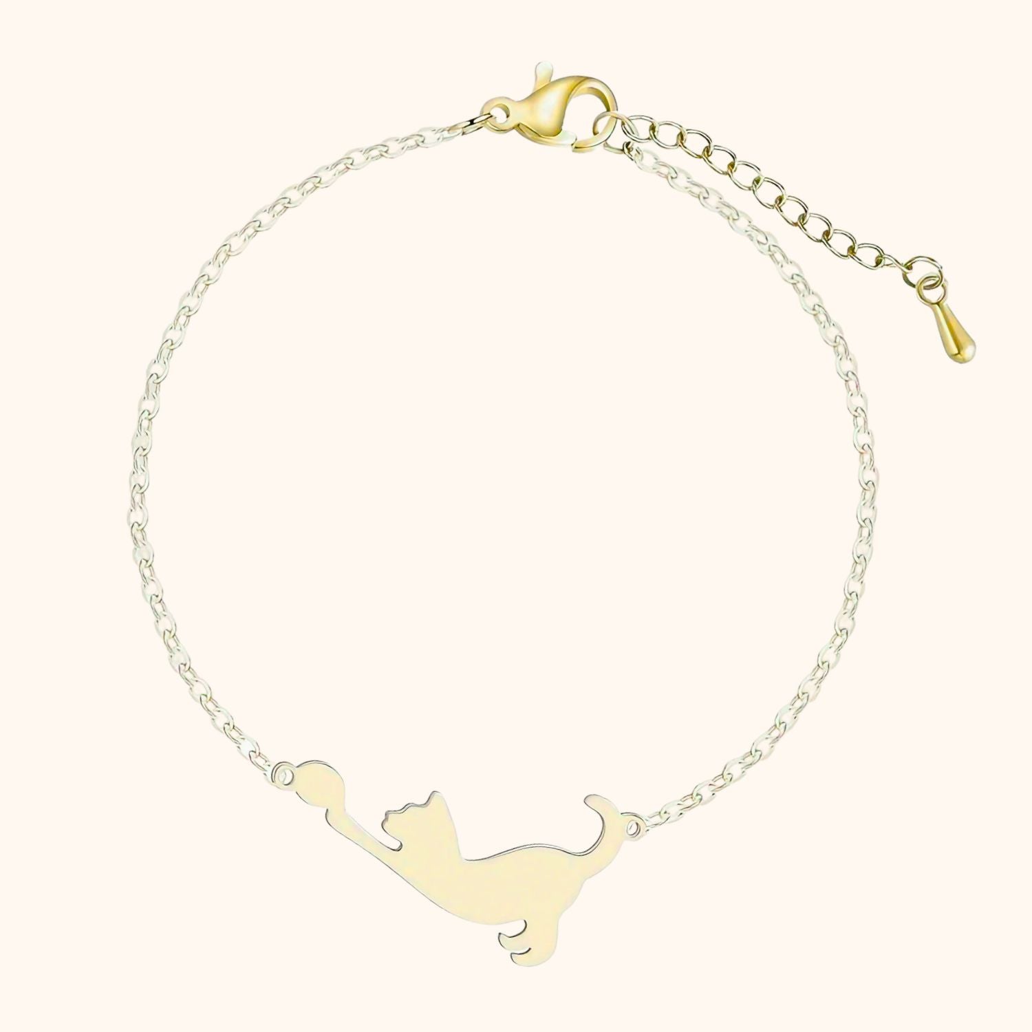 Bracelet doré chat
