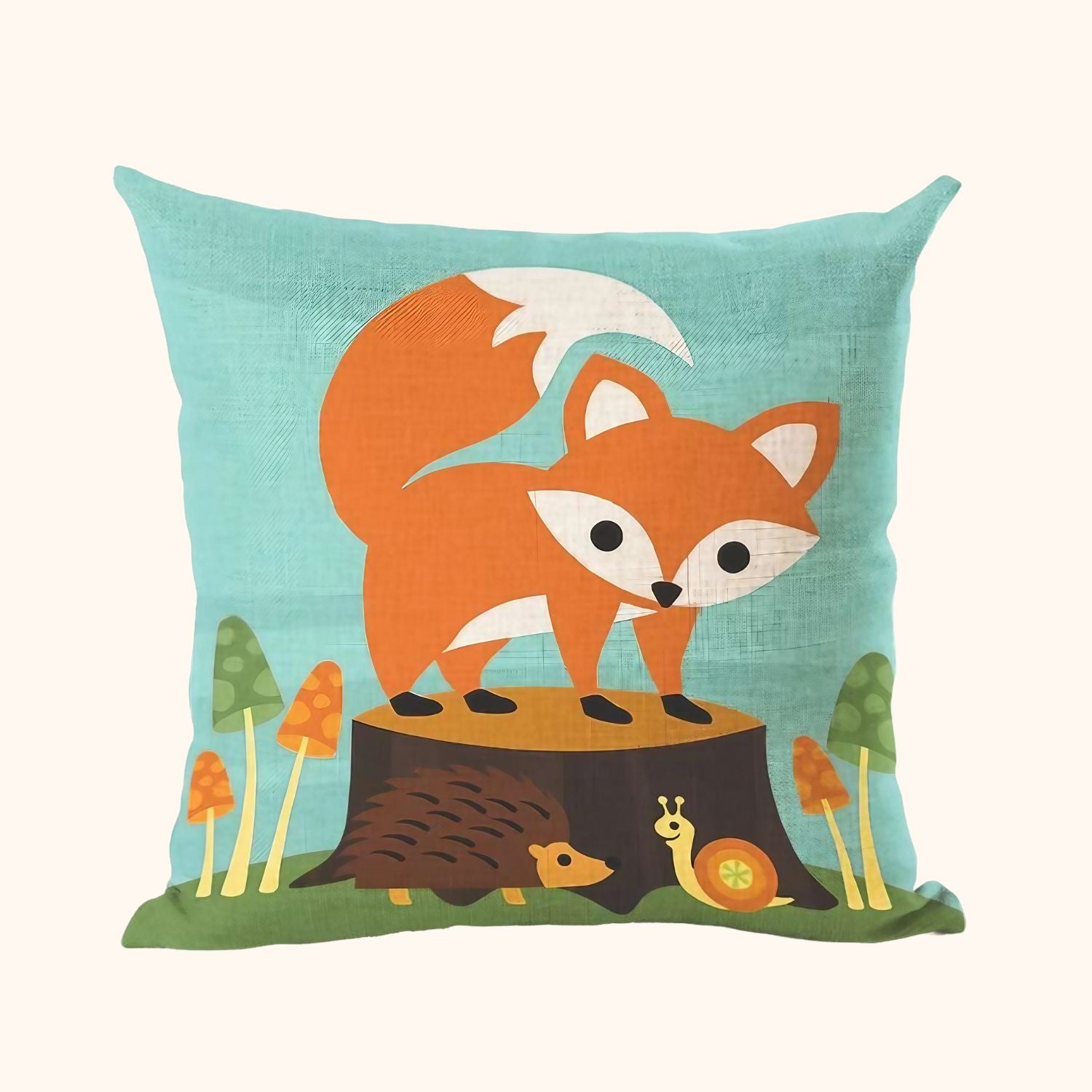 Housse de coussin renard kawaii