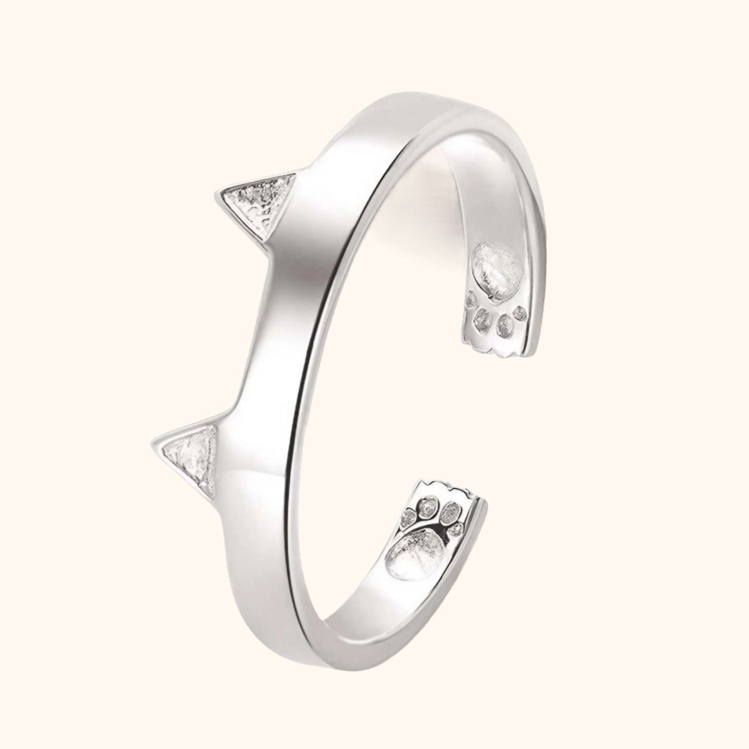 Bague en argent oreilles de chaton