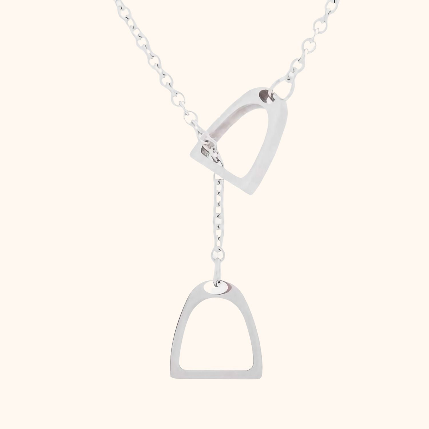 Collier argenté deux étriers