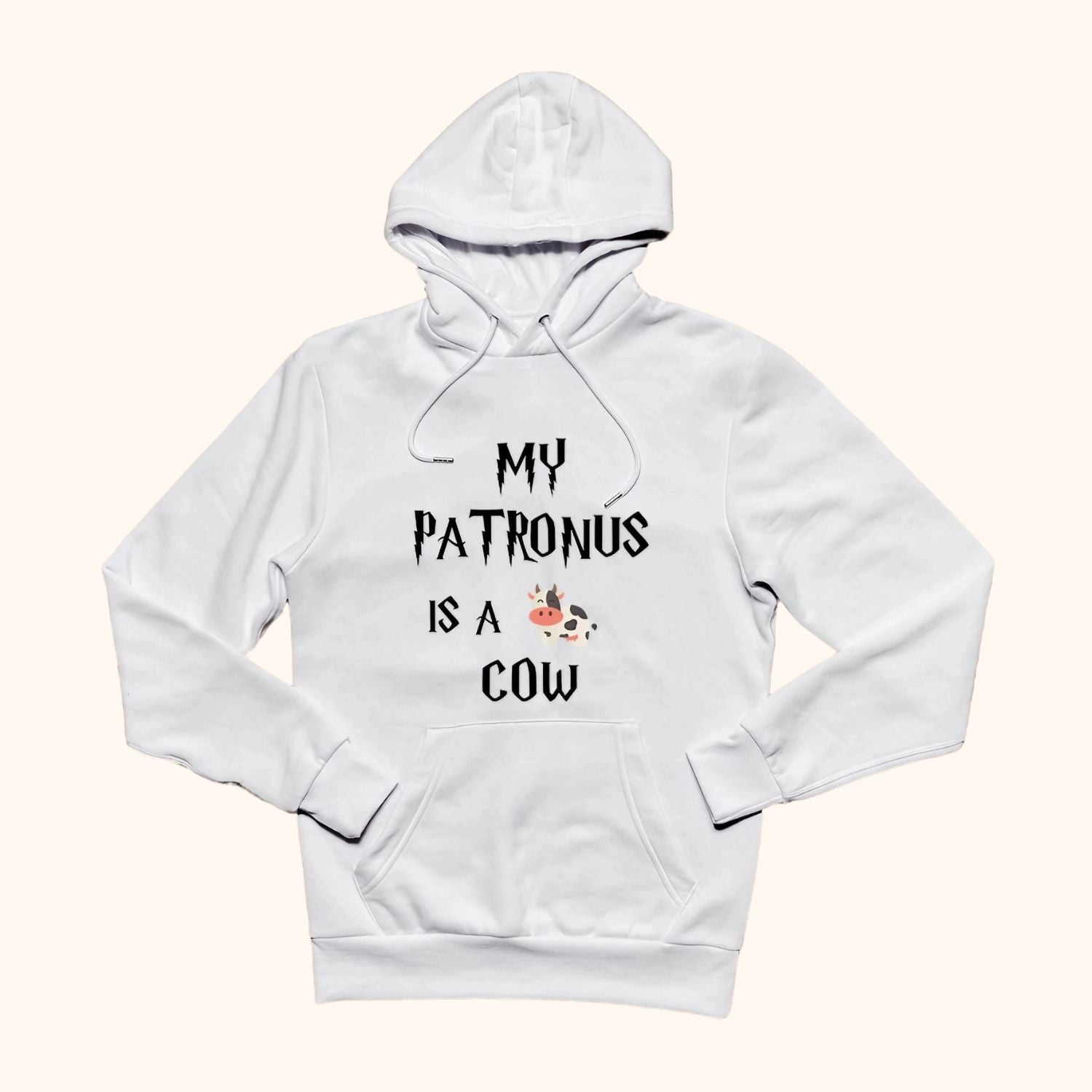 Sweat à capuche gris my patronus is a cow