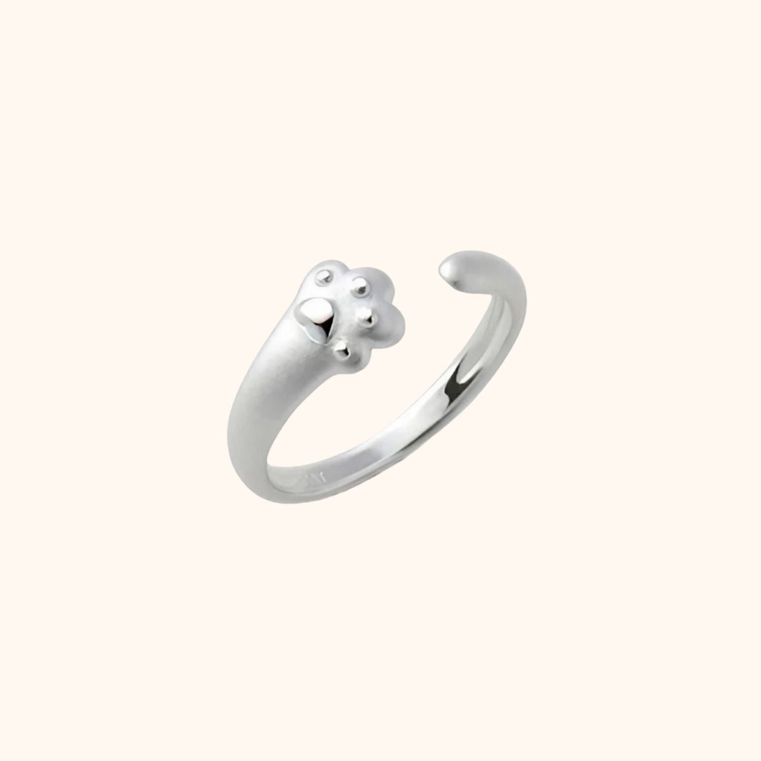 Bague patte de chat argentée