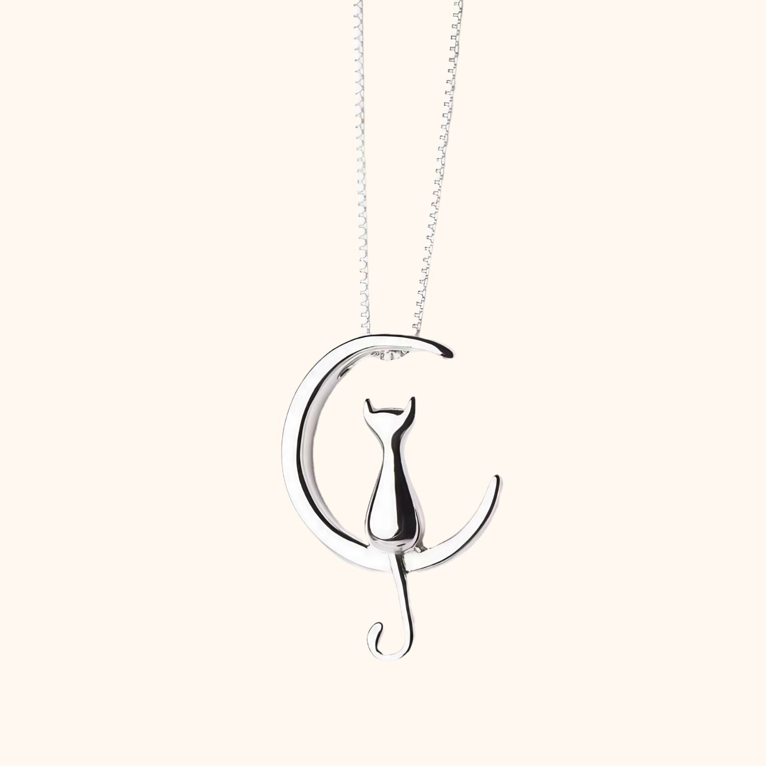 Pendentif chat en argent véritable