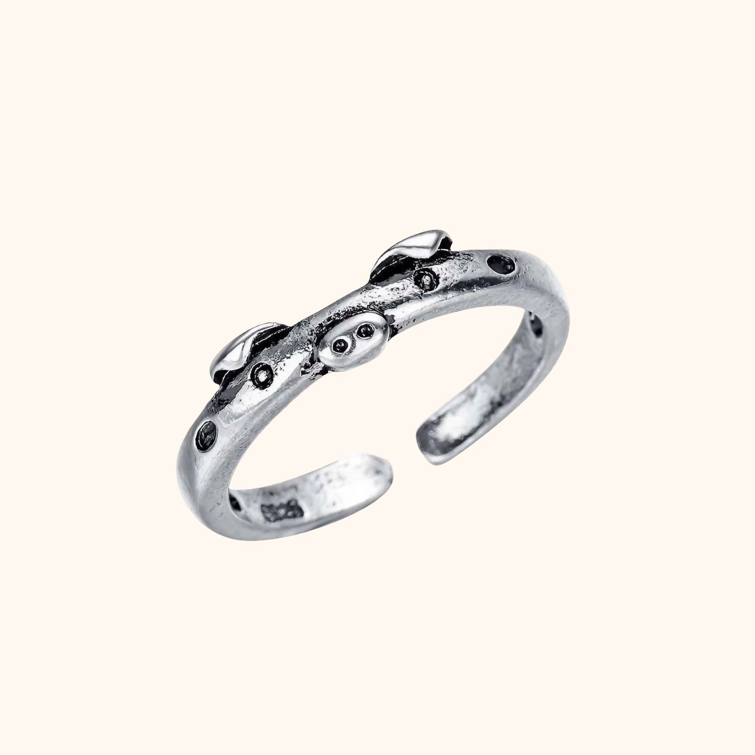 Bague petit cochon argentée