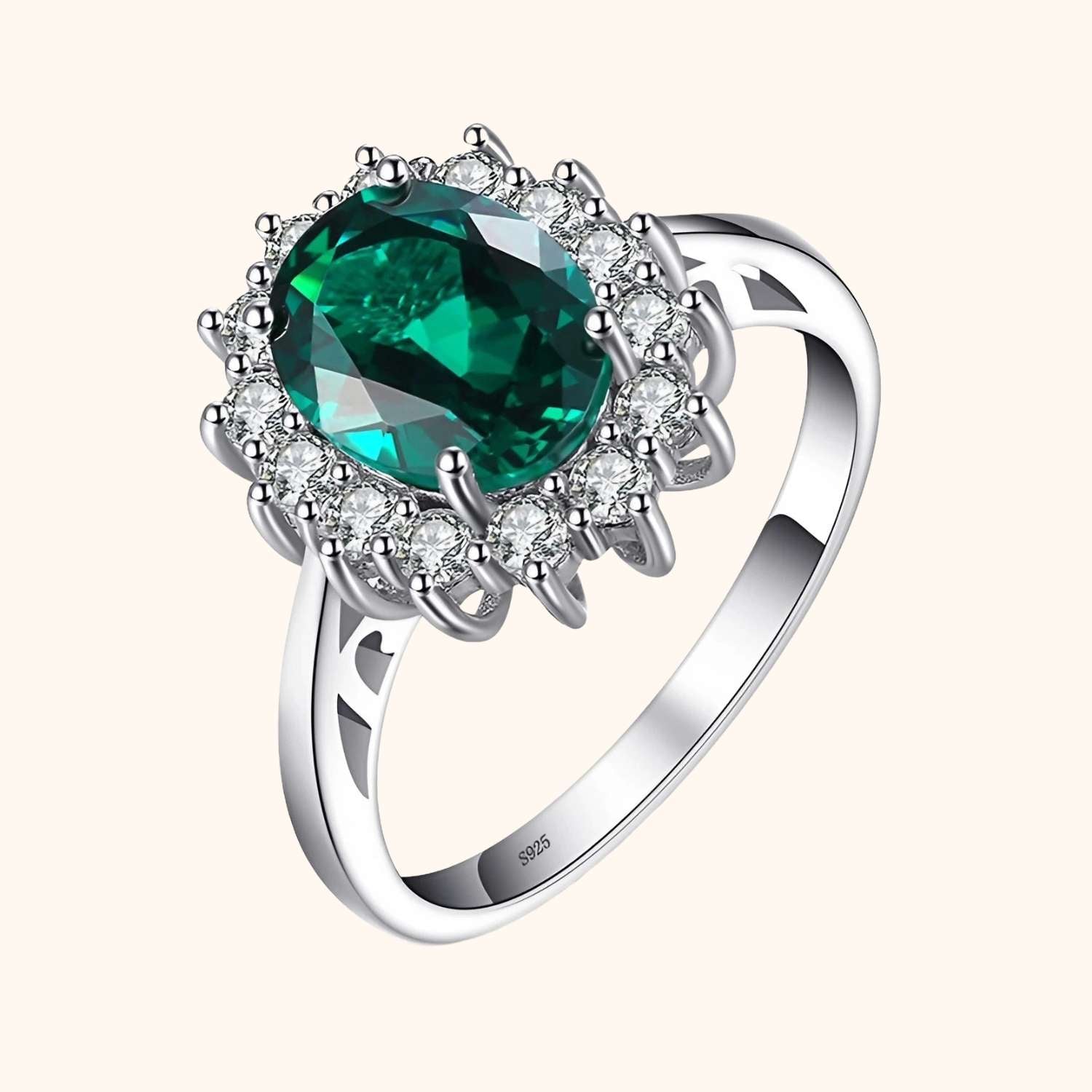 Bague marguerite émeraude