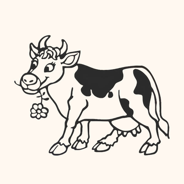 Sticker mural vache laitière