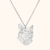 Pendentif tête de chat en acier inoxydable