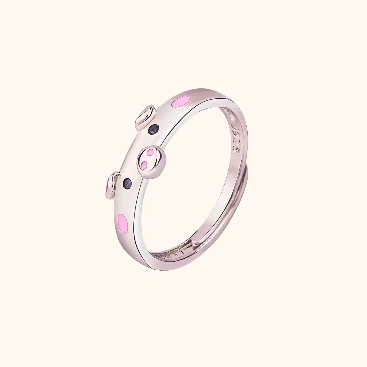 Bague cochon plaquée argent
