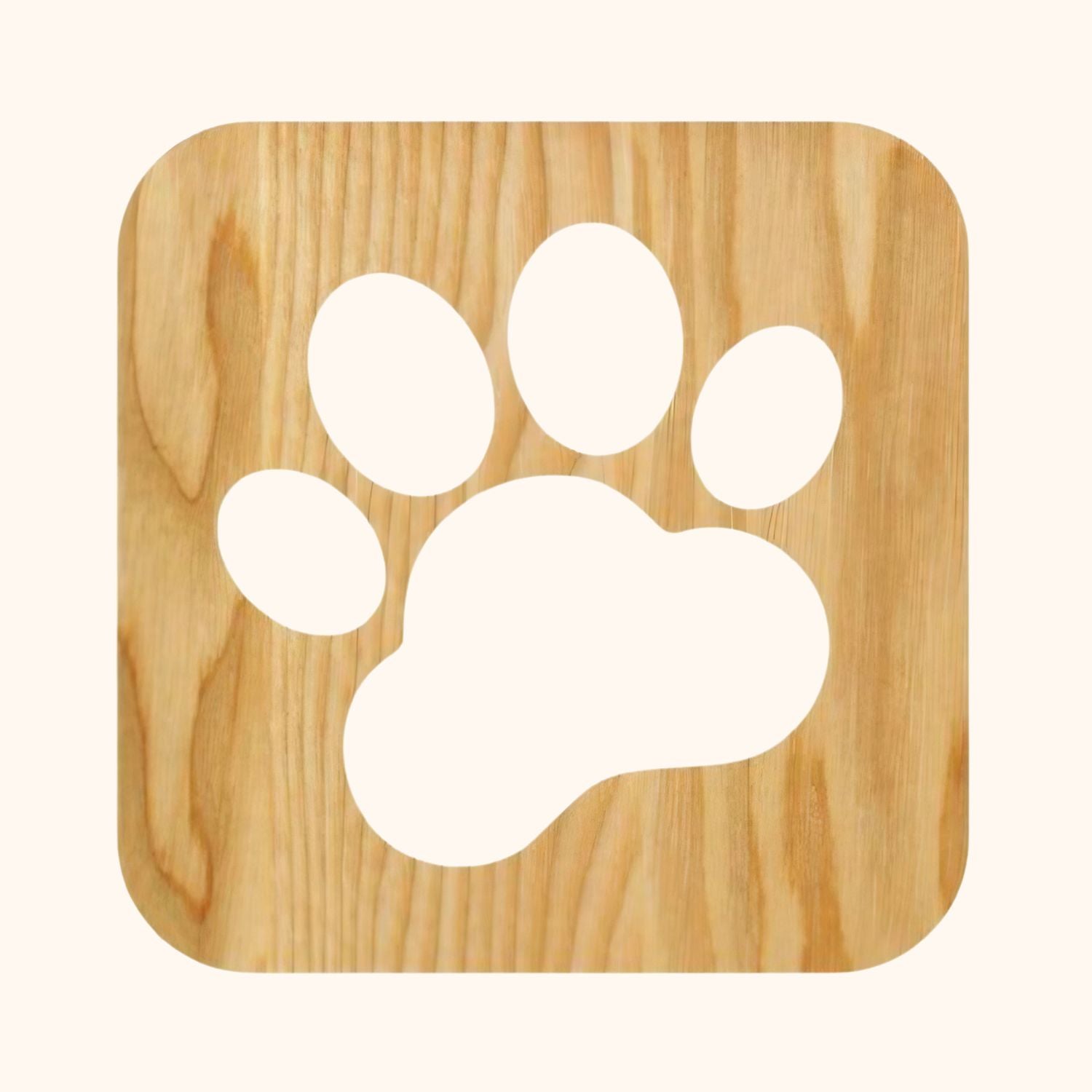 Lampe en bois patte de chien