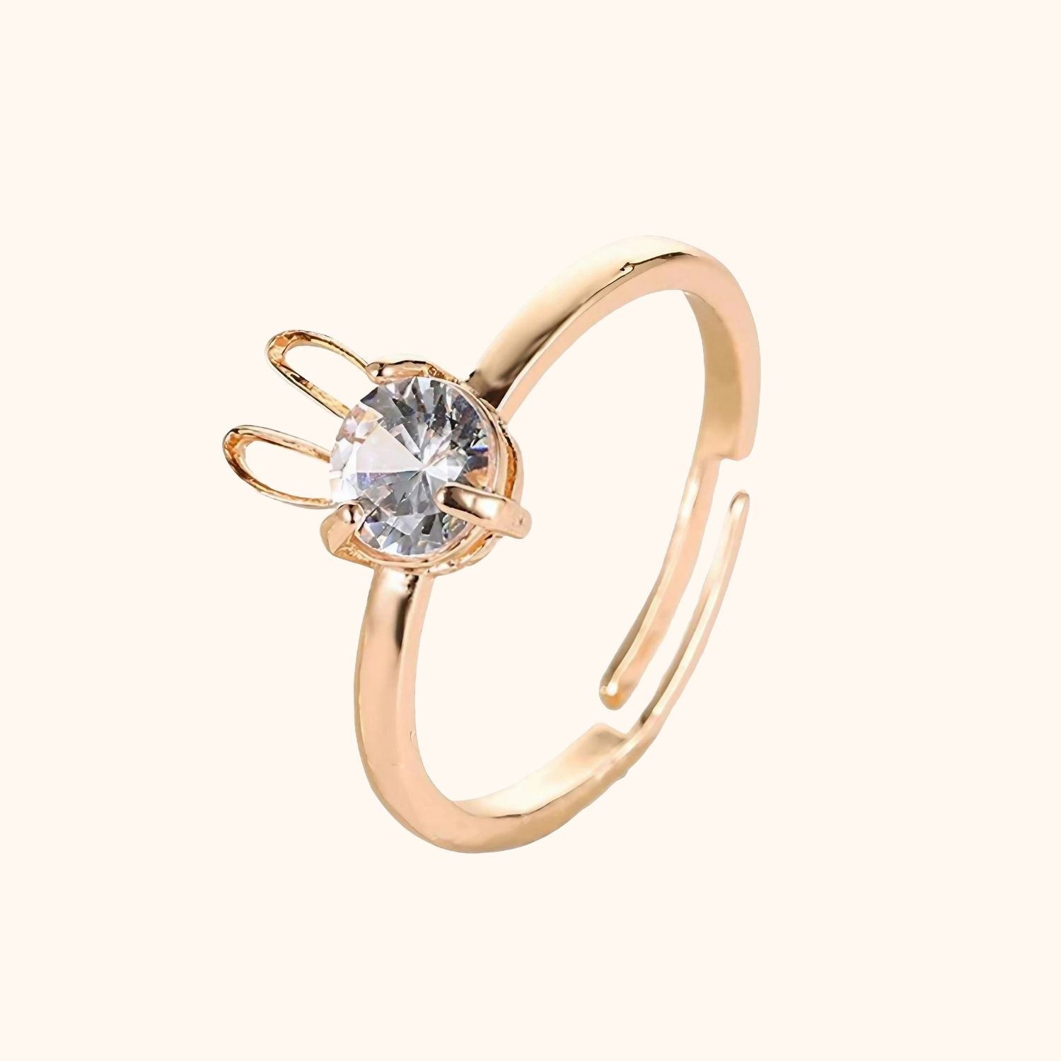 Bague dorée oreilles de lapin