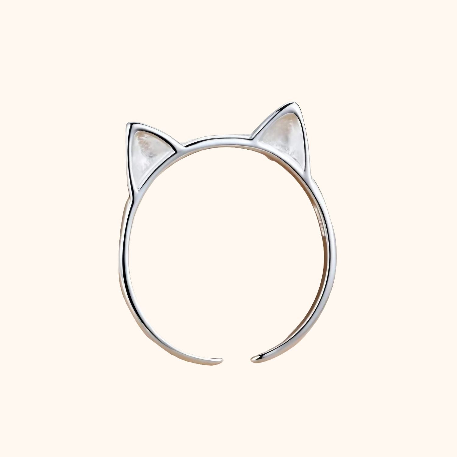 Bague en argent oreilles de chat