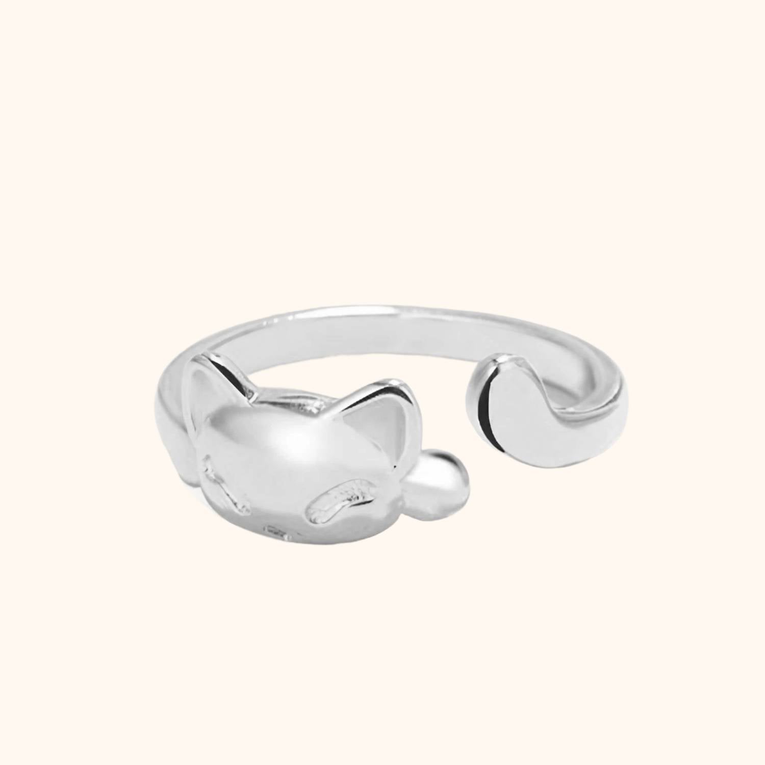 Bague chat kawaii en argent 925
