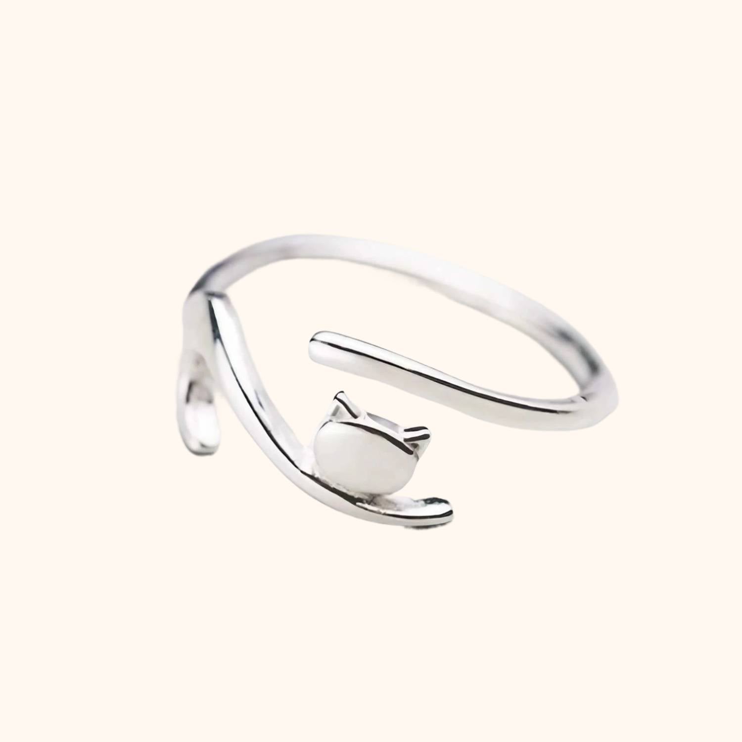 Bague chat qui s'étire en argent