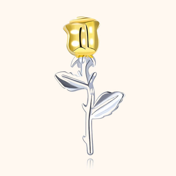 Pendentif rose fleur argent