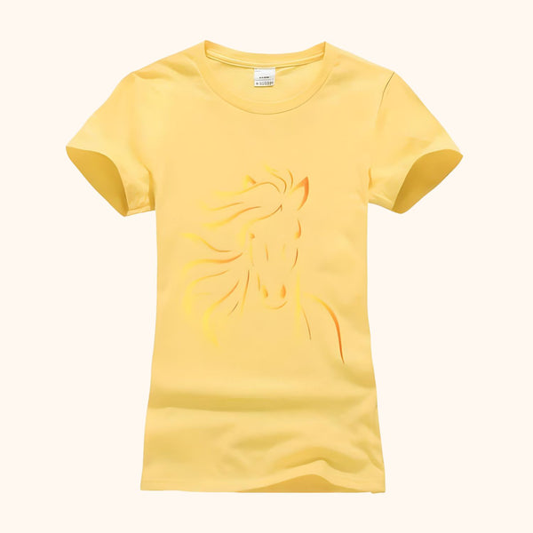 T-shirt jaune cheval doré