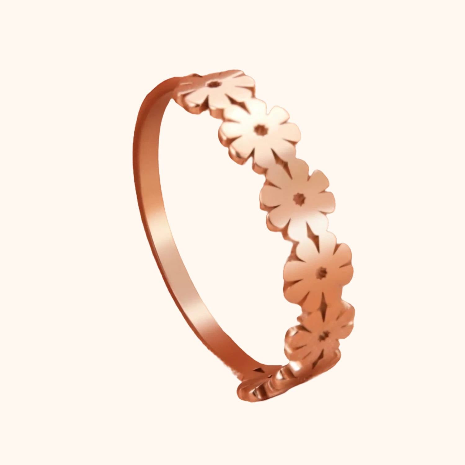 Bague les petites marguerites rose gold