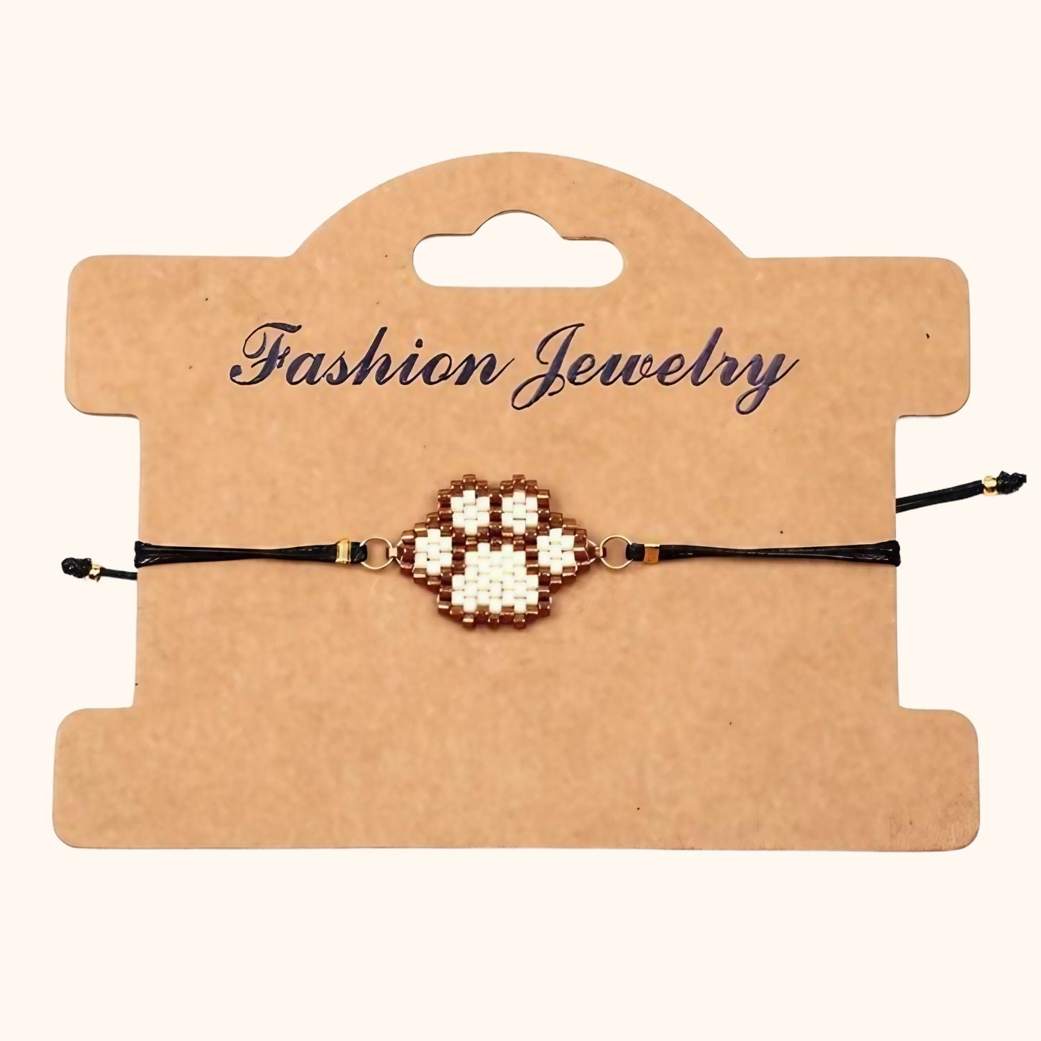 Bracelet patte de chien en perles marrons