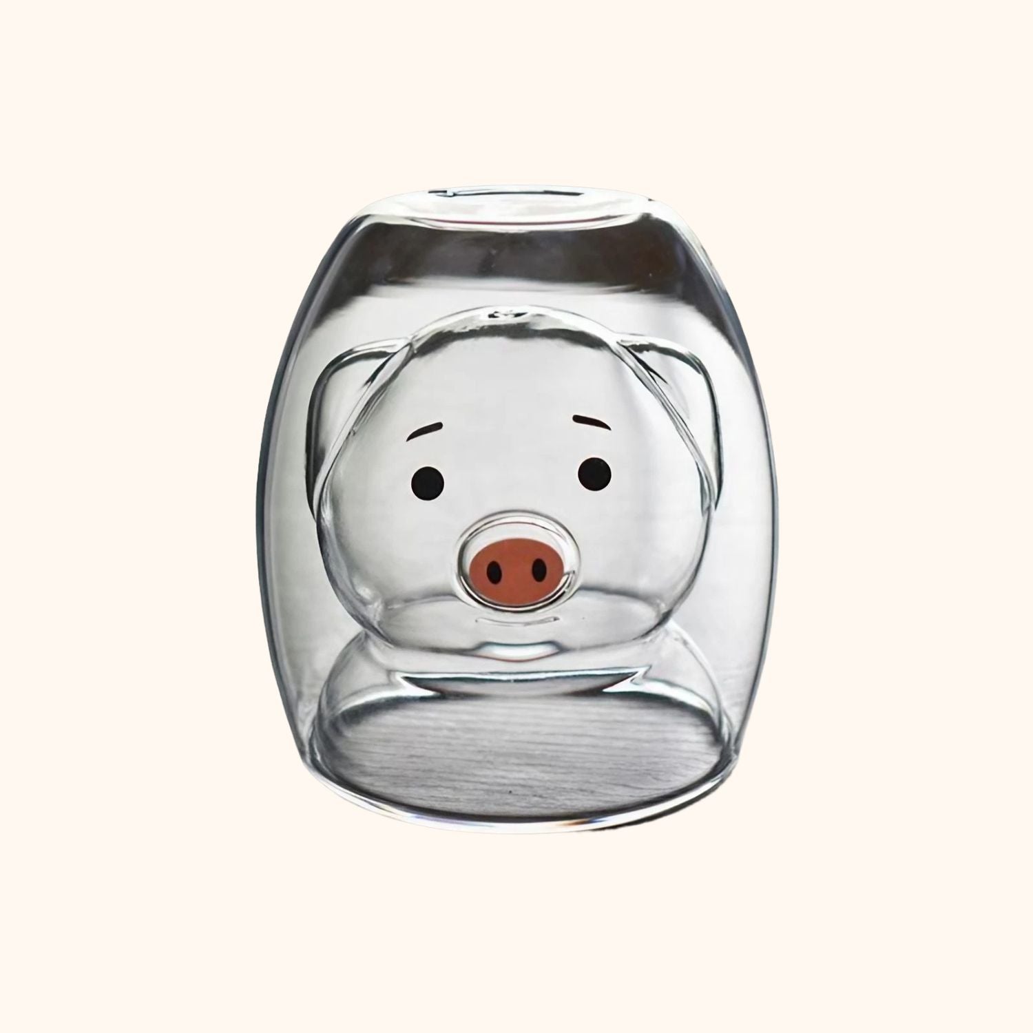 Tasse à café cochon en verre