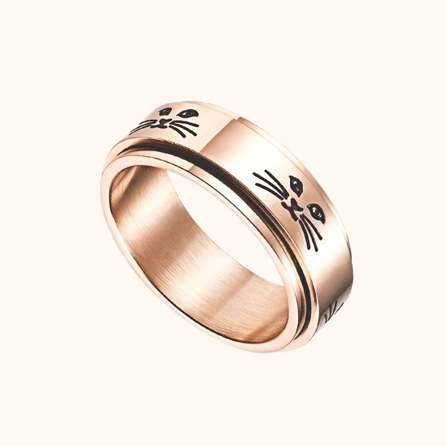 Bague chat spinner rose gold