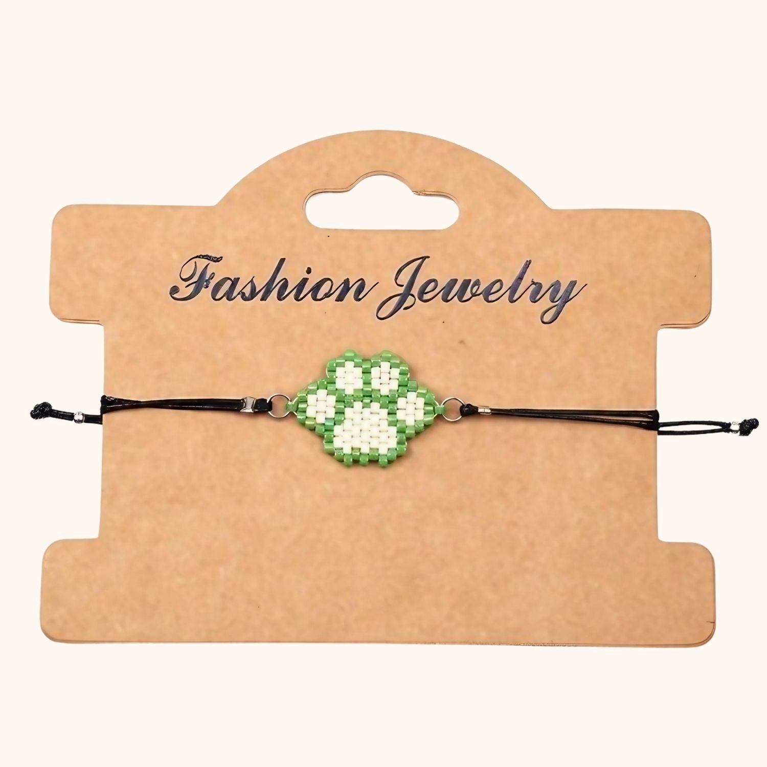 Bracelet patte de chien en perles vertes