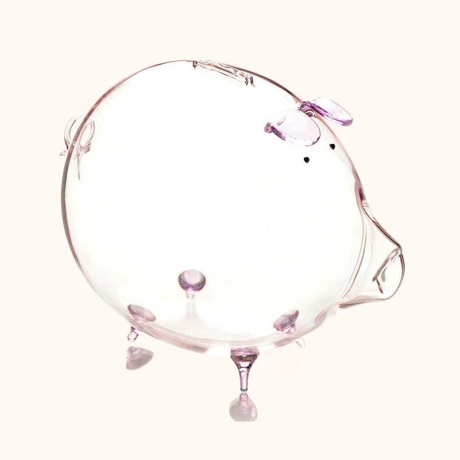 Tirelire cochon en verre