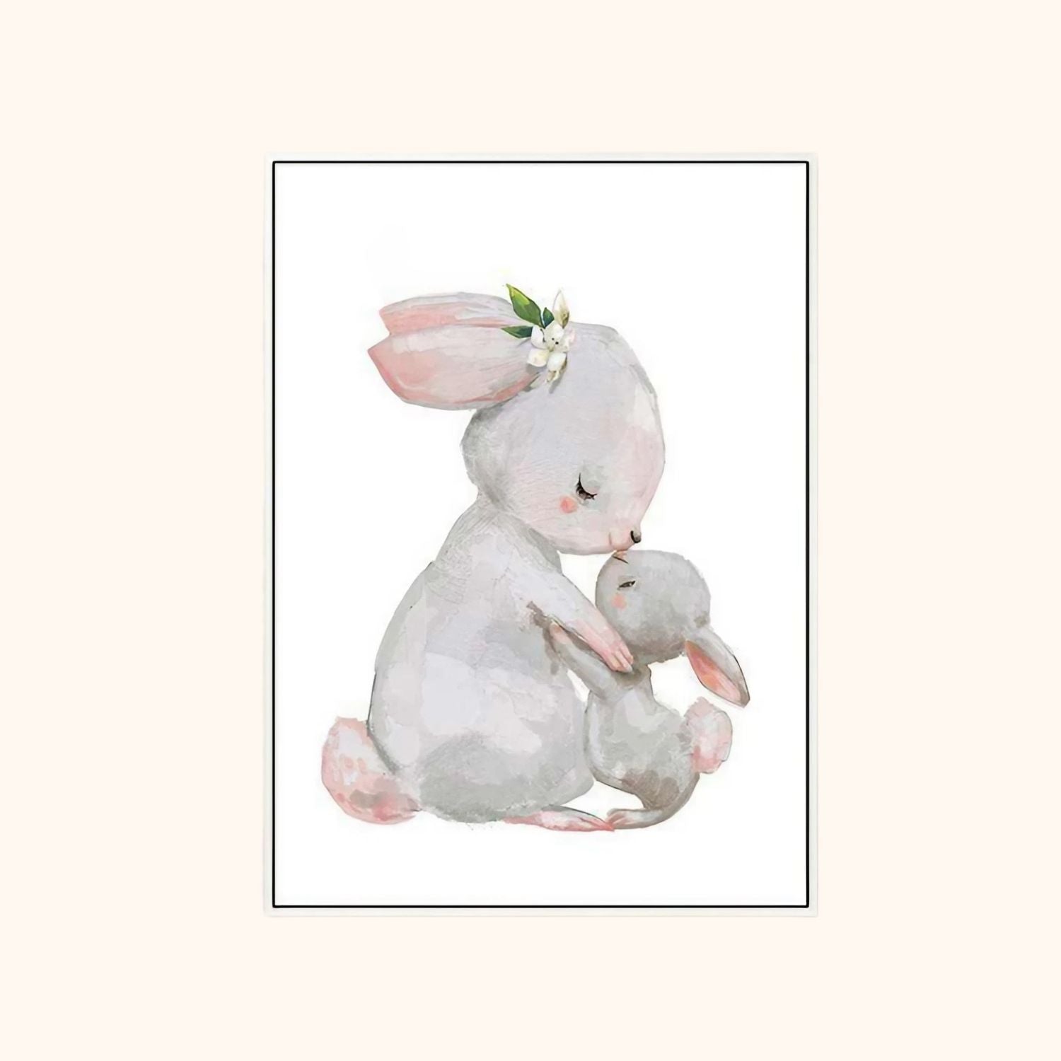 Tableau maman lapin et son petit