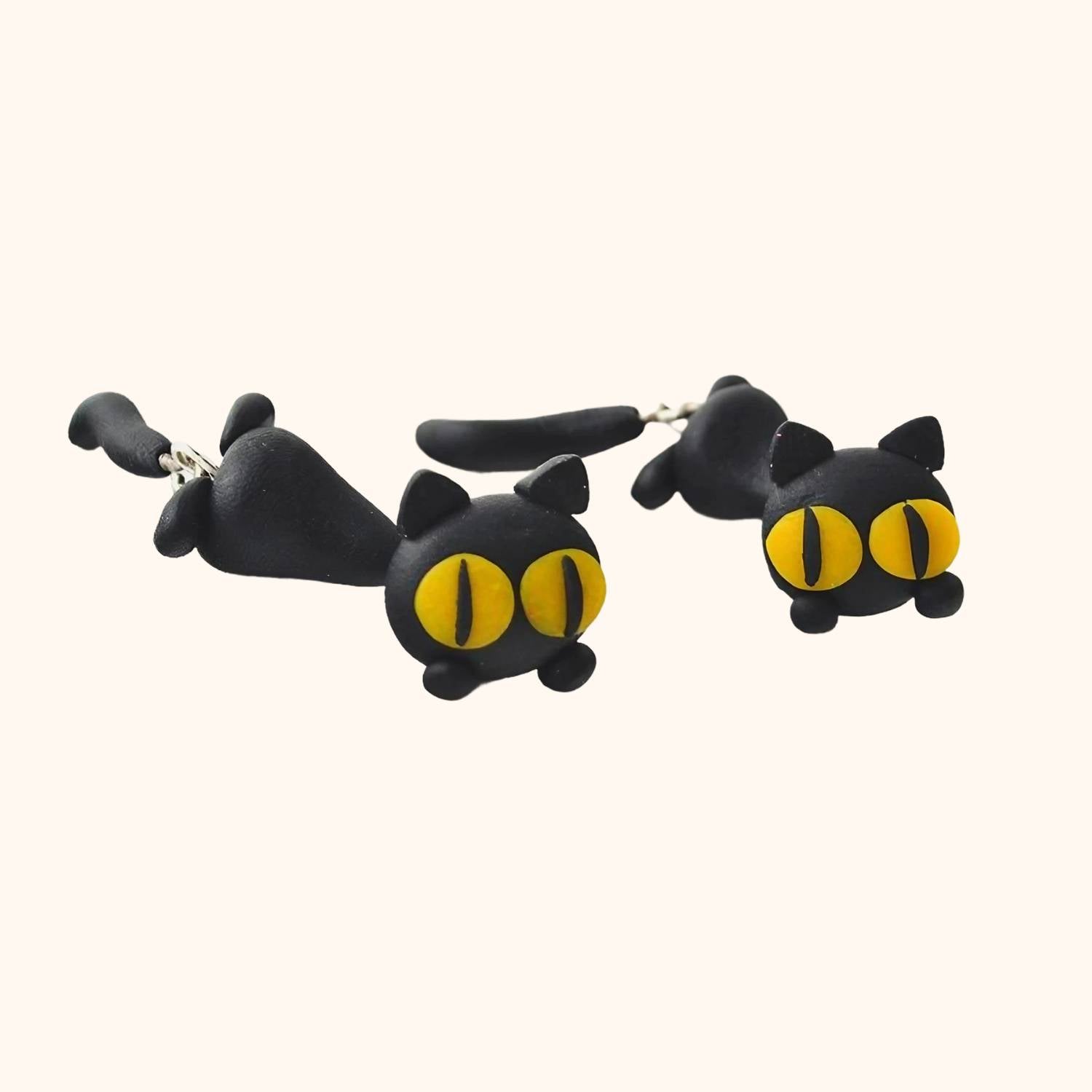Boucles D'Oreilles Chat Noir Vintage Yheakne - Boucles Acrylique Gothique Pour Femmes Et Filles