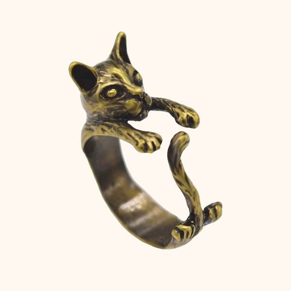 Bague chat en bronze