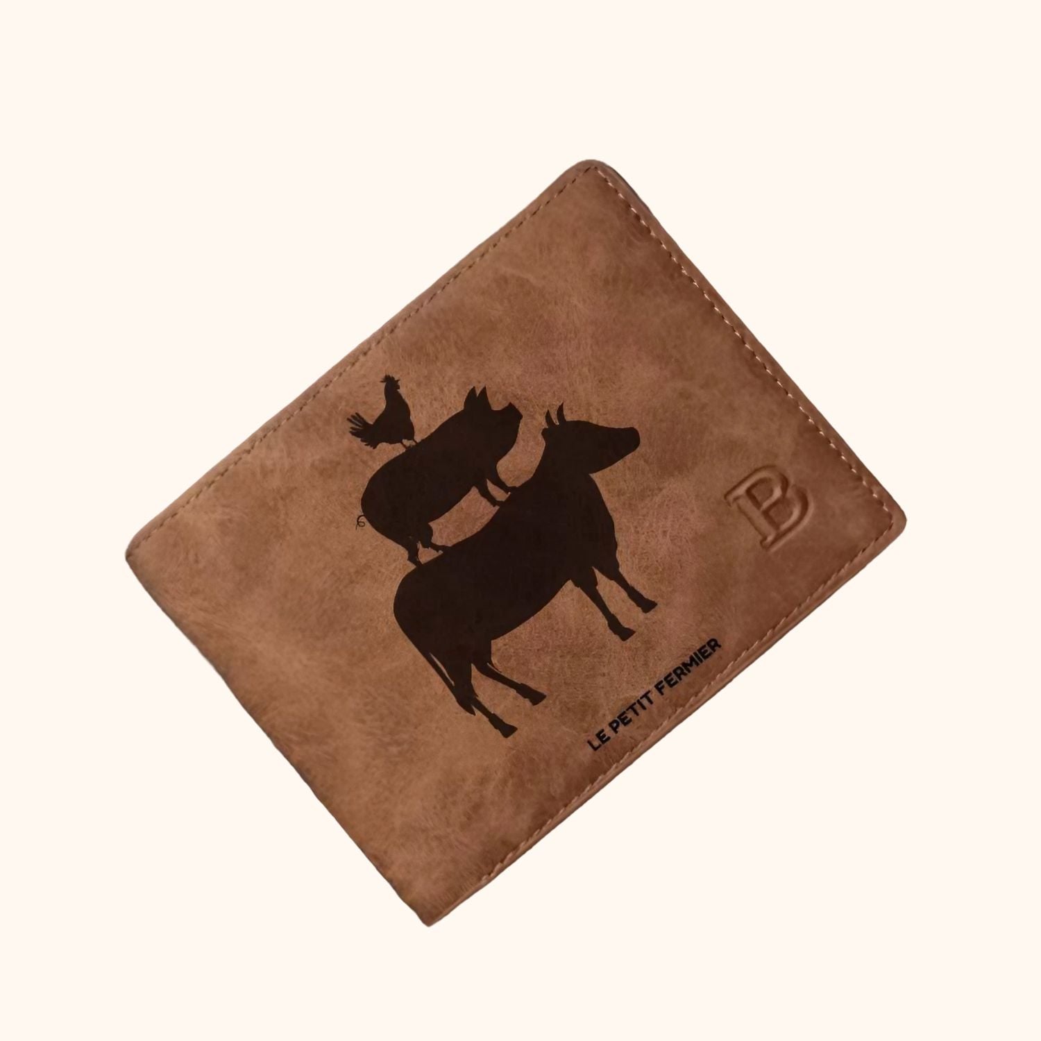 Portefeuille poule, vache, cochon