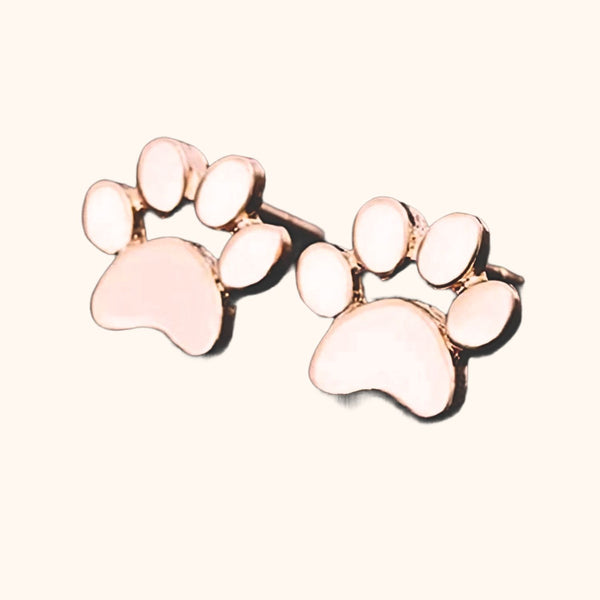 Boucles d'oreilles rose gold pattes de chien