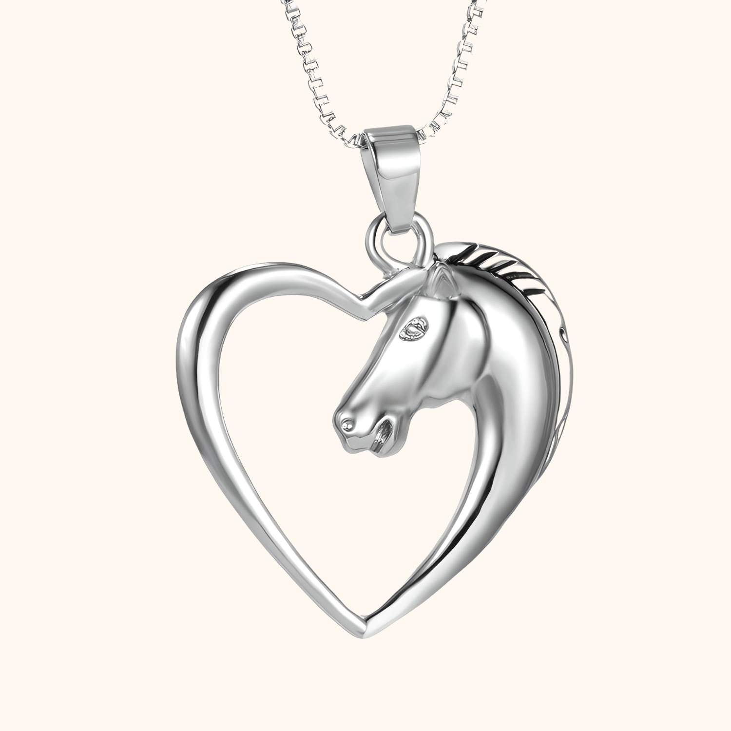 Collier coeur tête de cheval