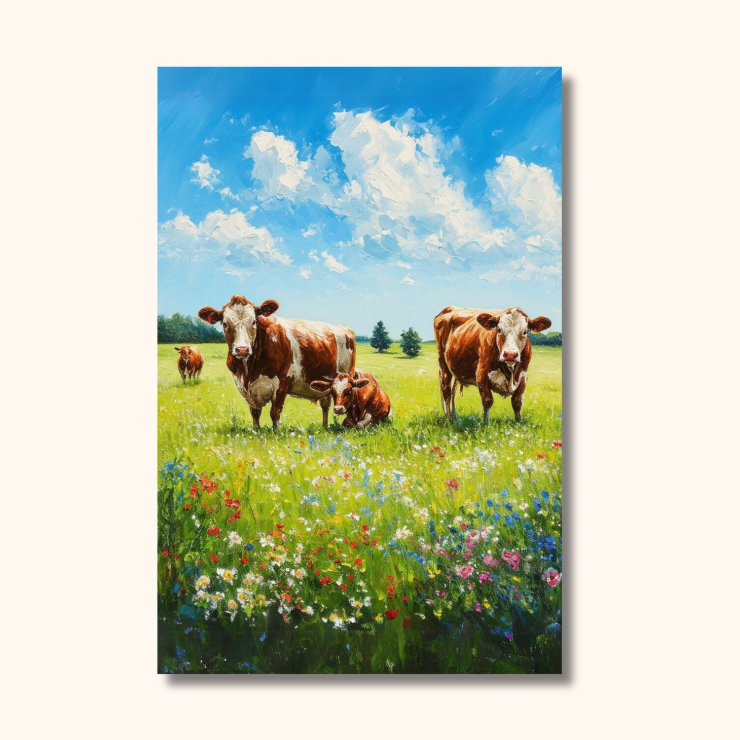 Peinture de vaches PASTORALE