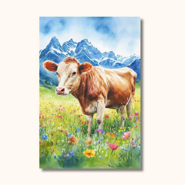 Peinture vache montagne ALPAGE