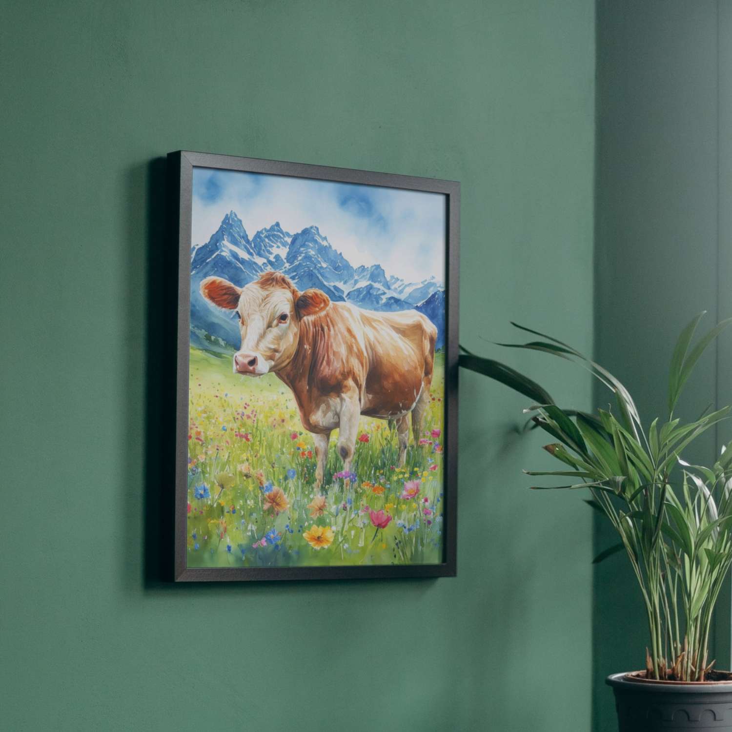 Peinture vache montagne ALPAGE