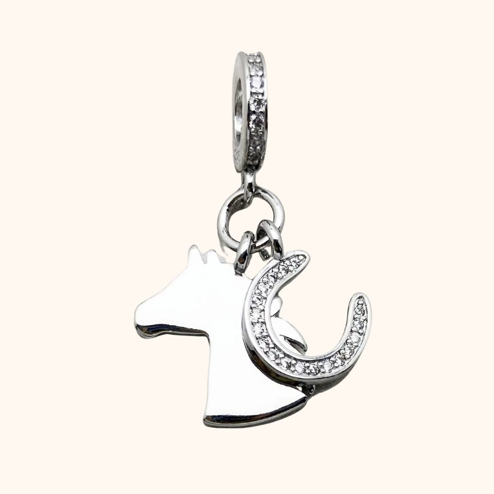 Pendentif cheval or blanc PÉGASE