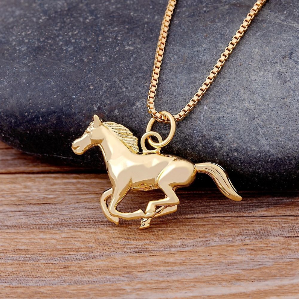 Pendentif cheval or - Le Petit Fermier