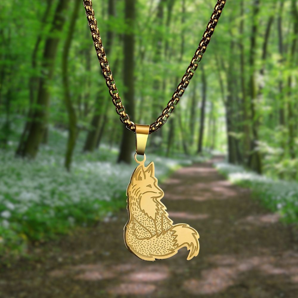 Pendentif renard or
